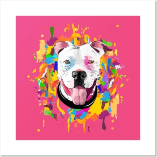 Dogo Argentino Happy Dog Watercolor Posters and Art